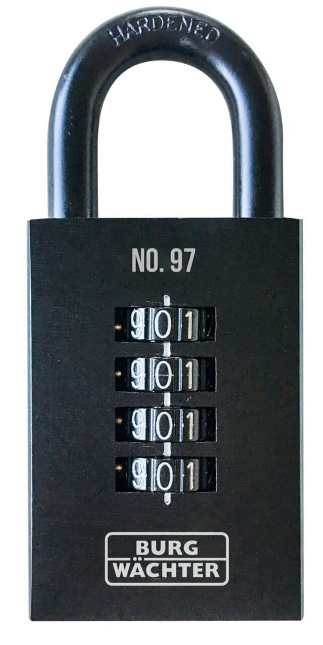 BURG Vorhängeschloss mit Code-Kombischloss 97 50 SB