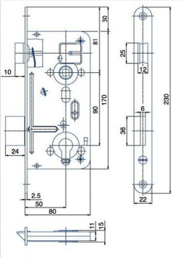 HOBES 24026 DIN låsekasse, Vendbar