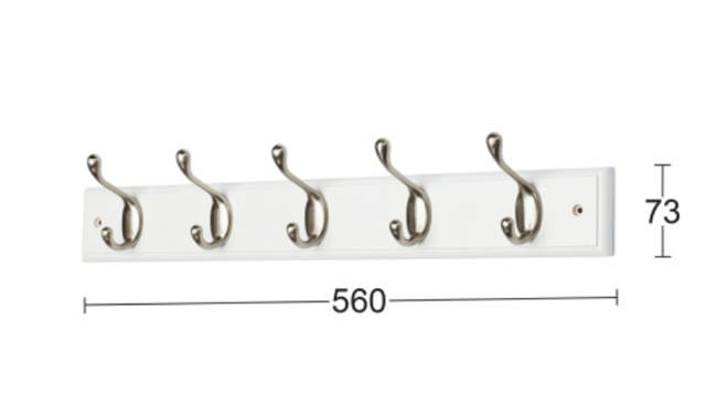 ERA 5 KR Hakenständer Weiß/Matt Nickel