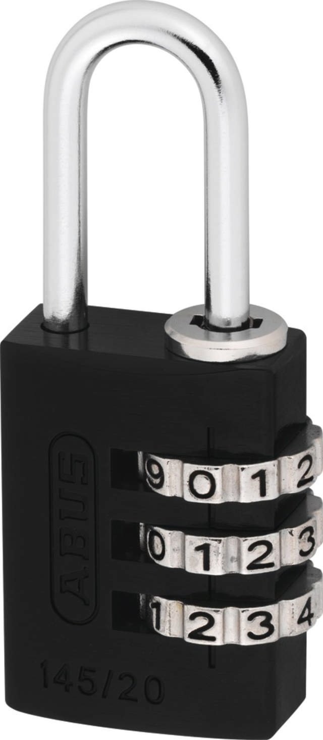 Abus Vorhängeschloss mit Code 145/20 Schwarz 