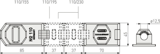Abus-Vorhängeschloss-Angriff 110/195 sb