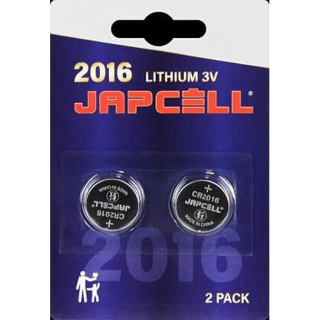 Japcell Batterie CR2016 Lithiumbatterie, 2er-Pack