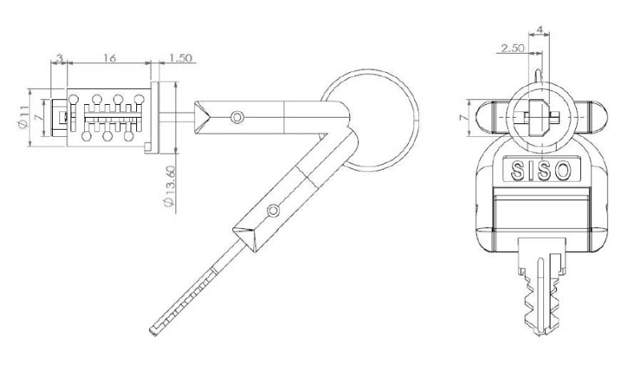 Schrankschloss SISO 5250 für Holztüren