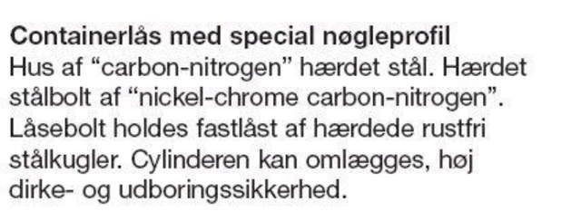 CISA Containerschloss 75 mm mit System