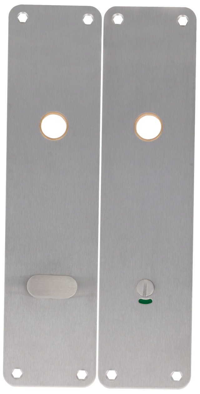 Langes Schild für Toilettenpersonal Boda 2x 215x55x2mm aus Edelstahl 304 mit Messingring C/C75