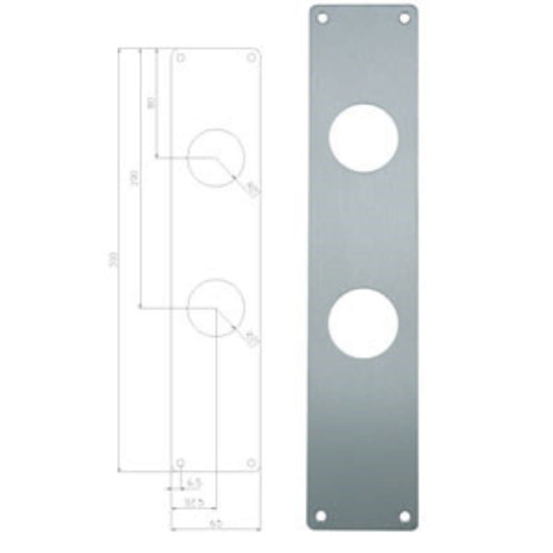 Lockit langes Schild 1219 geschliffener Edelstahl