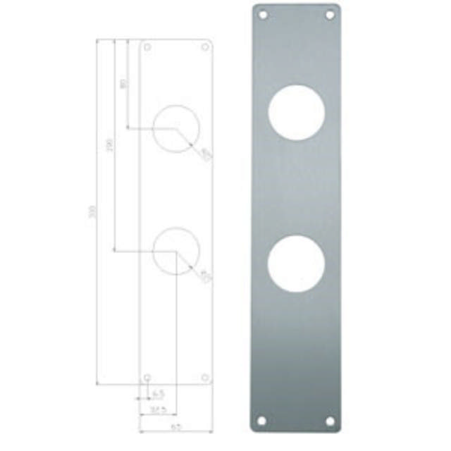 Lockit langes Schild 1219 geschliffener Edelstahl