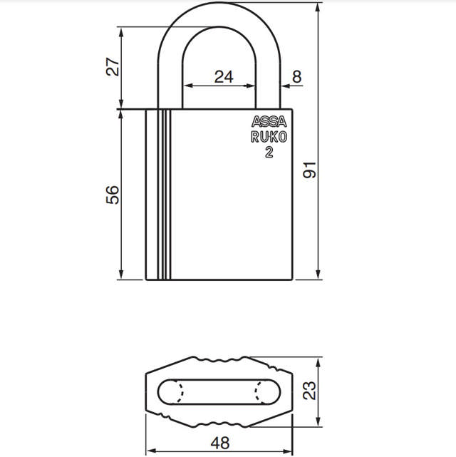 Ruko Vorhängeschloss RD2641 KL 2 D1200, silber (NEU)