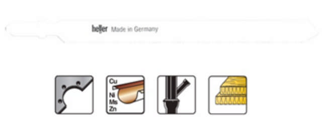 Heller Stichsägeblatt 105 mm T/Metall 1–3 mm, Packung mit 5 Stück. T318AF