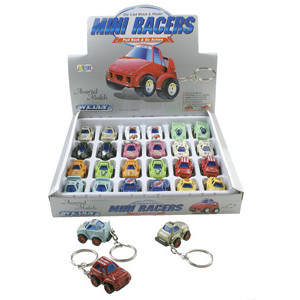 Schlüsselanhänger mit „Mini Racers“ 24 Stück (komplettes Display)