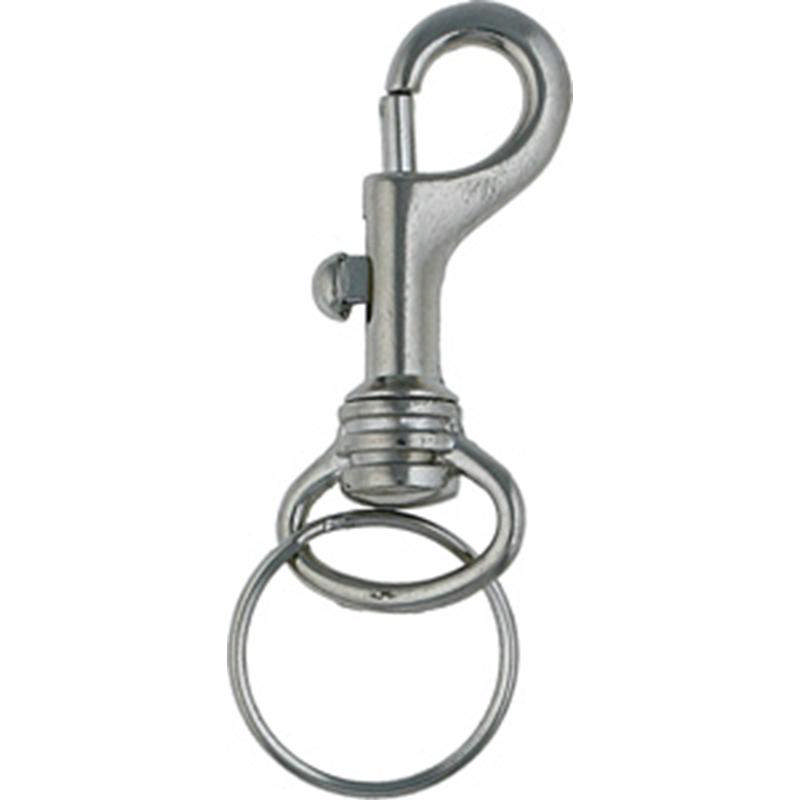 Karabinerhaken mit Schlüsselring 65 mm.