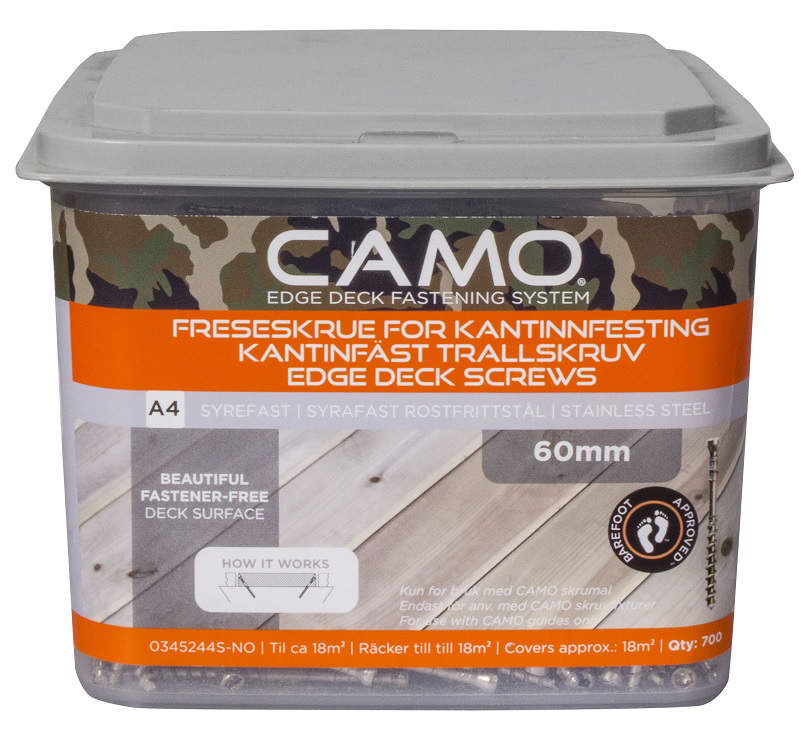 CAMO Terrassenschrauben 4,0x60mm A4, Pck. von 700 Stück