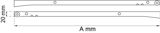 Schubladenschiene 450 mm, 1 Set, weiß