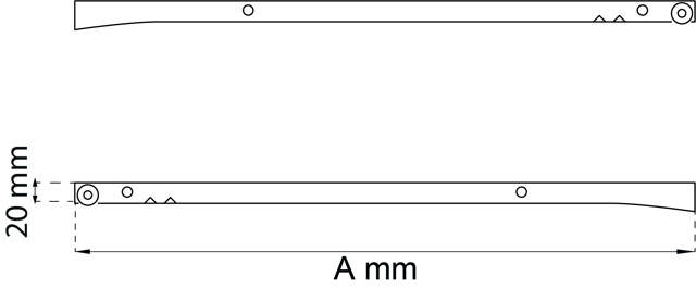 Schubladenschiene 250 mm, 1 Set, weiß