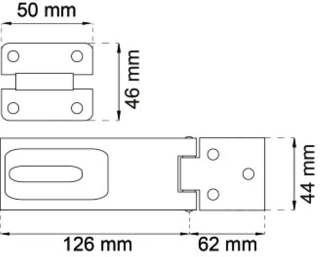 Vorhängeschlossflächen 126 mm elegant 