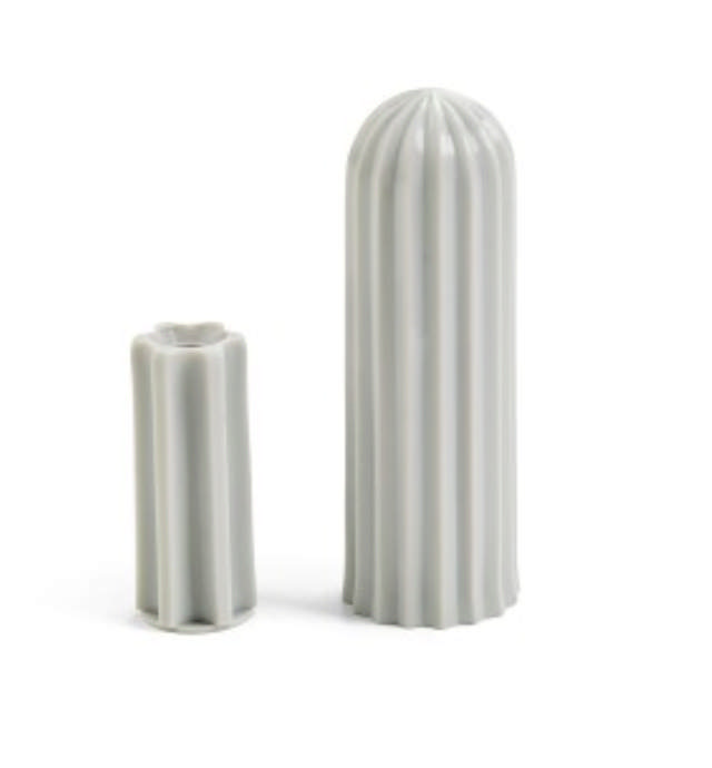 Türstopper PL, geriffelt, 80 mm, hellgrau 