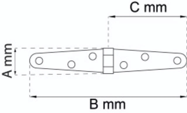 Sargscharnier 125 mm, 2 Stück. Elektrischer Boden.
