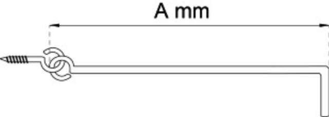Sturmhaken 300 mm verzinkt, 2 Stück 
