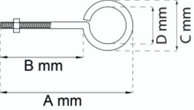 STORM HAKEN AUGENSCHEINWERFER M10X150X20 GLV 