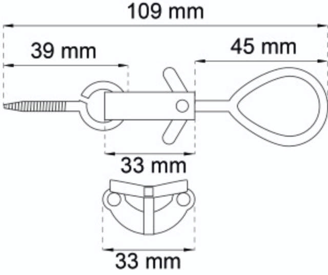 2 Stück Messingbefestigung mit Ring