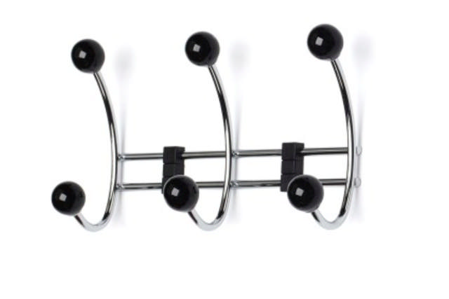 BERRY 3-Haken-Garderobenständer Schwarz/Chrom