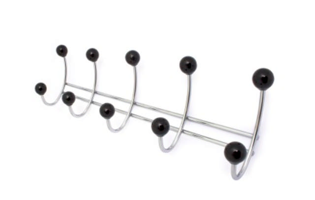 BERRY 5-Haken-Garderobenständer Schwarz/Chrom