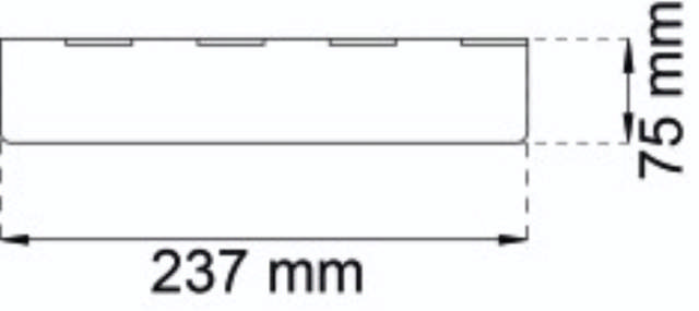 Heckklappe 280 x 87 mm vernickelt 