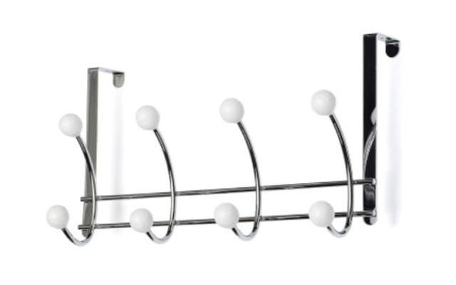 Garderobenständer Bonny, 4-Haken, Weiß/Chrom