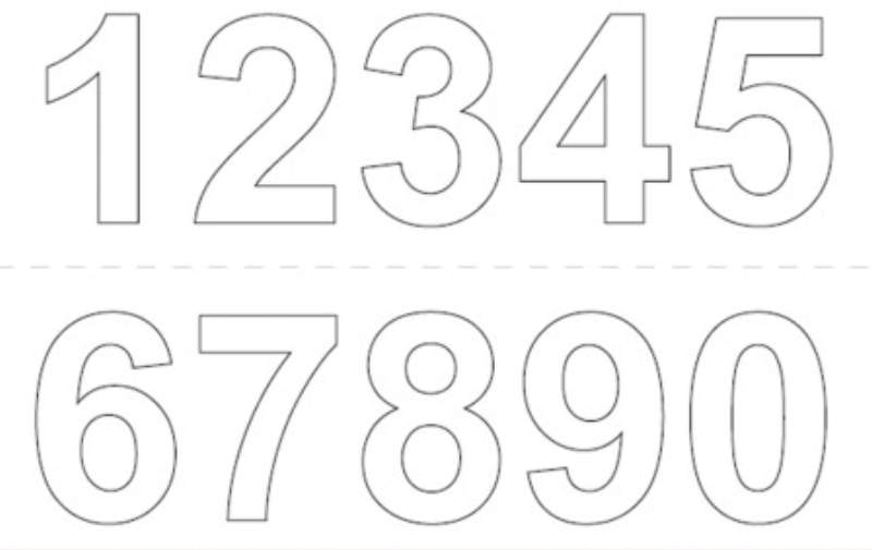 Vinyl-Namensschilder 0-9 x 2 Stück 50 mm weiß 