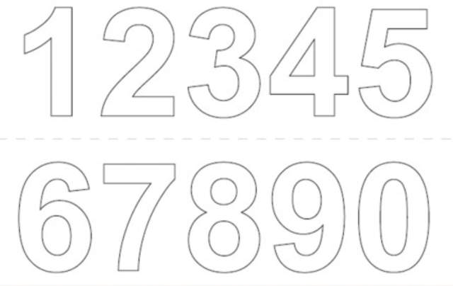 Vinyl-Namensschilder 0-9 x 2 Stück 50 mm weiß 