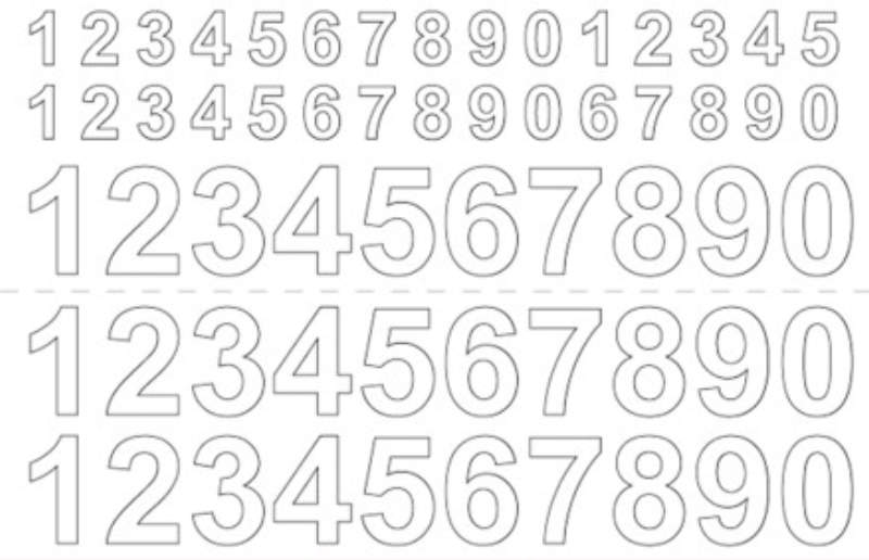 Vinylfolie 0-9 x 3 Stück 13/26 mm Weiß