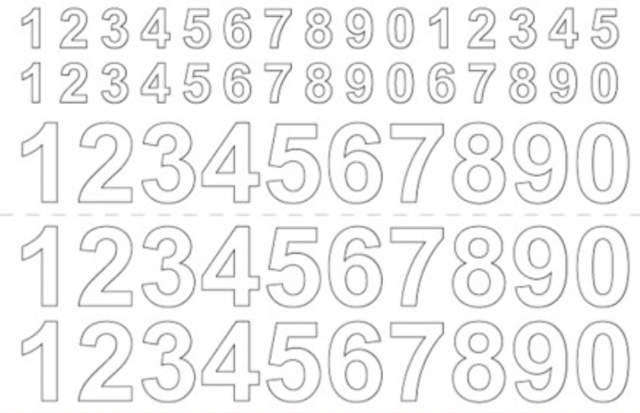 Vinylfolie 0-9 x 3 Stück 13/26 mm Weiß