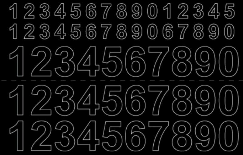 TALARK VINYL 0-9 x 3 Stück 13/26 mm Schwarz