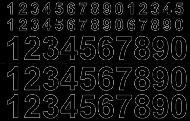 TALARK VINYL 0-9 x 3 Stück 13/26 mm Schwarz