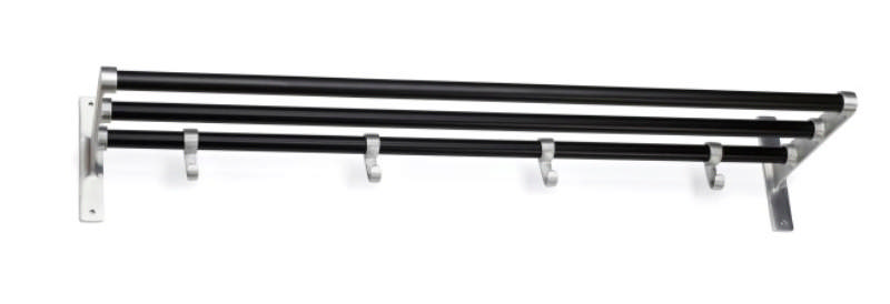 Elegante Hutablage, 1000 mm, Aluminium/Schwarz