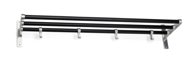 Elegante Hutablage, 1000 mm, Aluminium/Schwarz