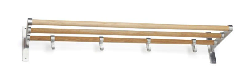 Eleganter Hutablage 800 mm Aluminium/Eiche