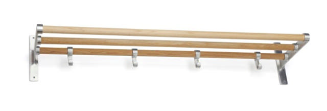 Eleganter Hutablage 800 mm Aluminium/Eiche