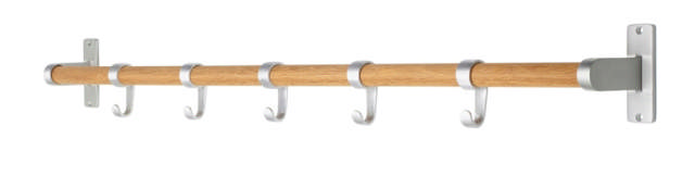 Elegante Garderobe aus Aluminium/Eiche