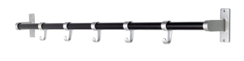 ELEGANTER GARDEROBENHALTER ALU/SCHWARZ