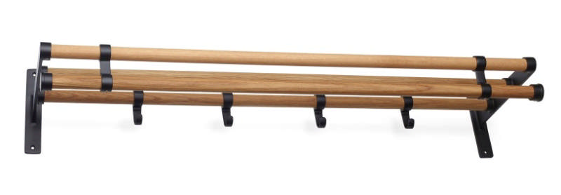 Hutablage Elegant Plus Schwarz/Eiche 1 M