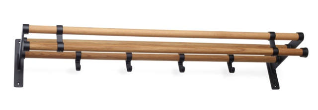 Hutablage Elegant Plus Schwarz/Eiche 1 M