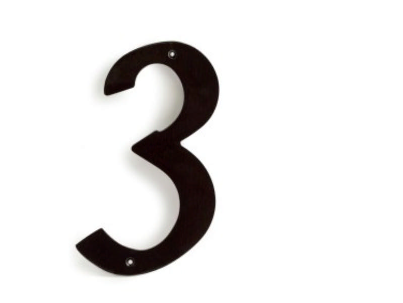 Hausnummer 3, Schwarz, 205 mm **Nicht mehr erhältlich, sobald ausverkauft**