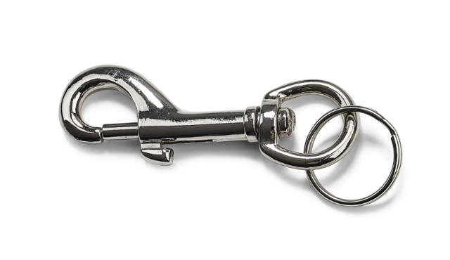 Karabiner mit Ring, 73 mm, vernickelt, 1 Stück