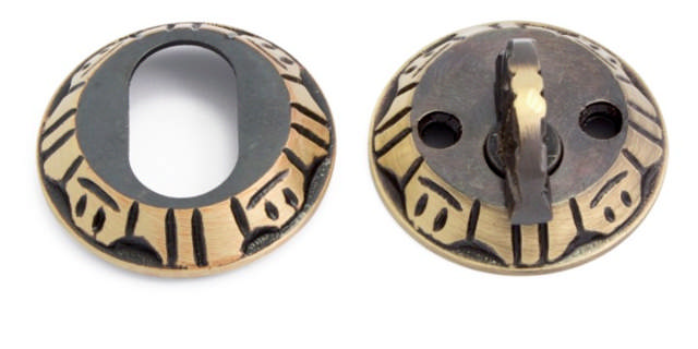 ZYLINDERPLATTE & KNOPFSET ANTIK 