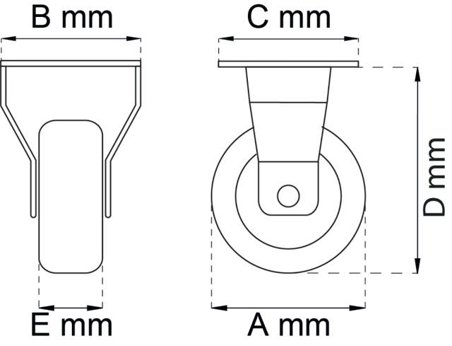 MÖBELRAD FEST 75MM LP
