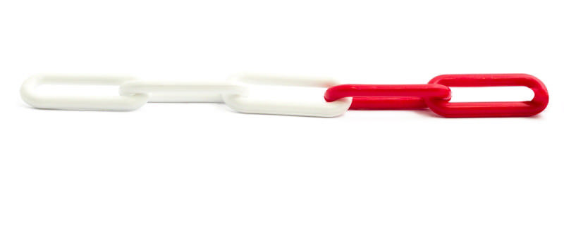 Kette, rot/weiß, Kunststoff, 30 m