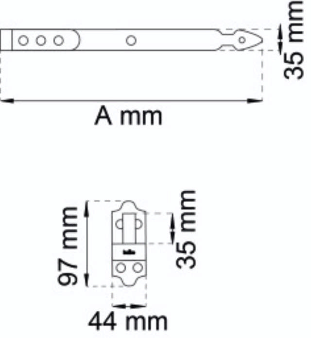 Stapelscharnier, 2 Stück, verzinkt. 