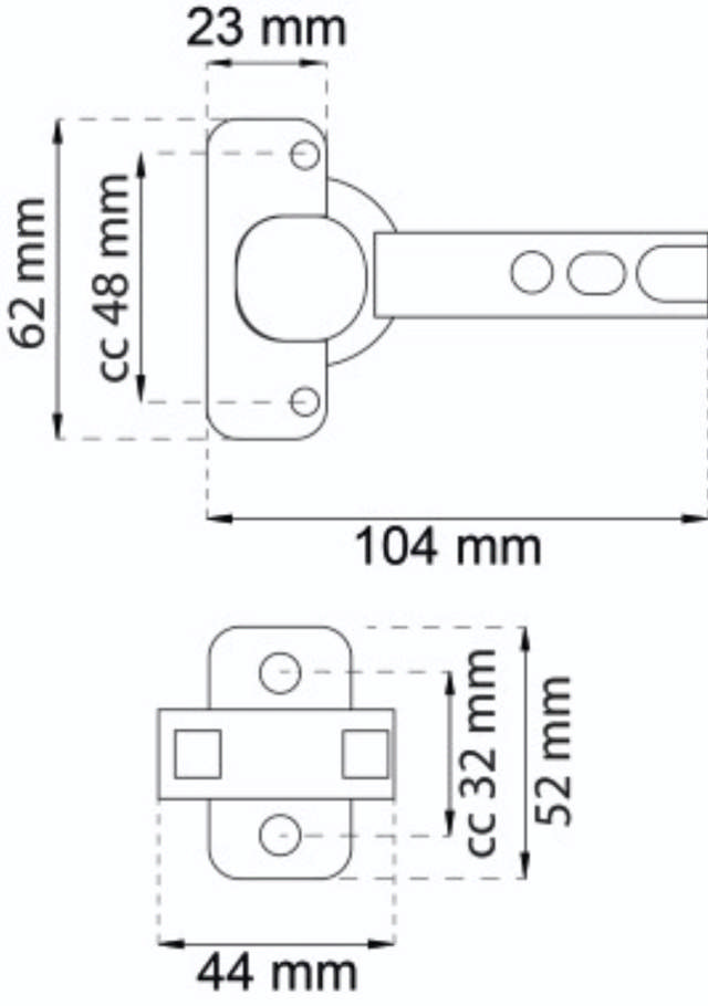 SCHRANKSCHARNIER 110° 2 STÜCK ELEGANT. 