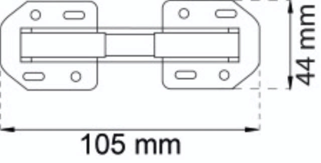 Schrankscharnier, 90 g, elektrolytisch verzinkt. 2 Stück 
